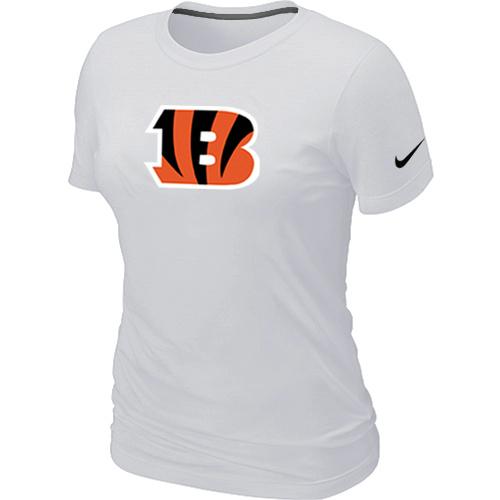 Cheap Women Nike Cincinnati Bengals White Logo NFL Football T-Shirt