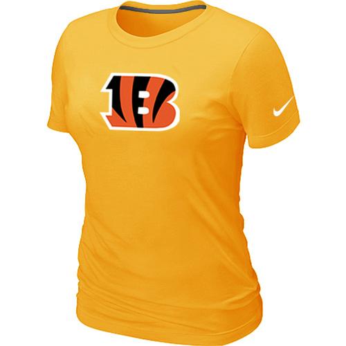 Cheap Women Nike Cincinnati Bengals Yellow Logo NFL Football T-Shirt