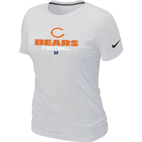 Cheap Women Nike Chicago Bears White Critical Victory NFL Football T-Shirt