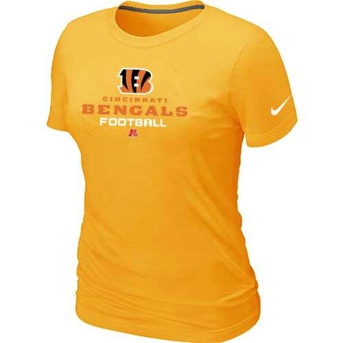 Cheap Women Nike Cincinnati Bengals Yellow Critical Victory NFL Football T-Shirt