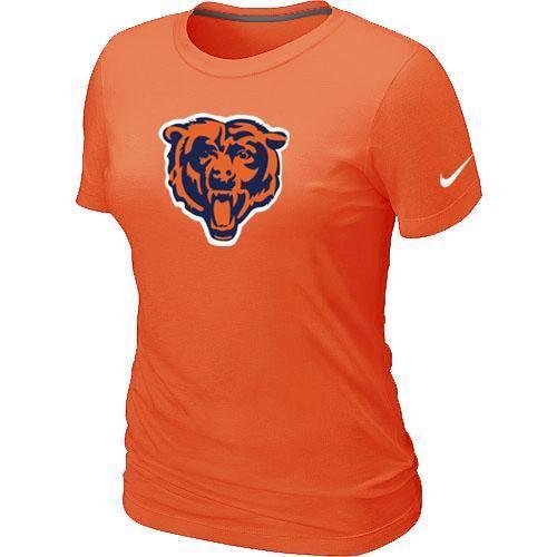 Cheap Women Nike Chicago Bears Black Tean Logo Orange NFL Football T-Shirt