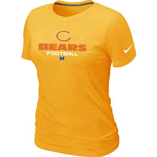 Cheap Women Nike Chicago Bears Yellow Critical Victory NFL Football T-Shirt