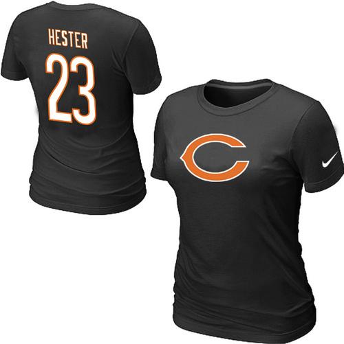 Cheap Women Nike Chicago Bears Devin Hester Name & Number Black NFL Football T-Shirt