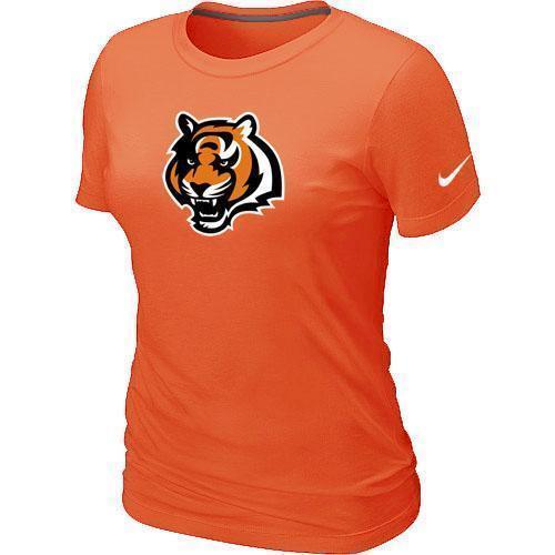 Cheap Women Nike Cincinnati Bengals Tean Logo Orange NFL Football T-Shirt