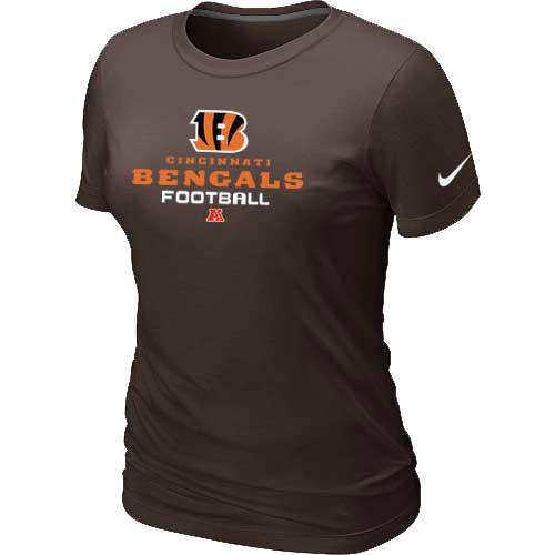 Cheap Women Nike Cincinnati Bengals Brown Critical Victory NFL Football T-Shirt