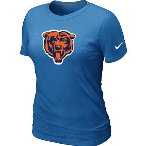 Cheap Women Nike Chicago Bears Black Tean Logo L.blue NFL Football T-Shirt