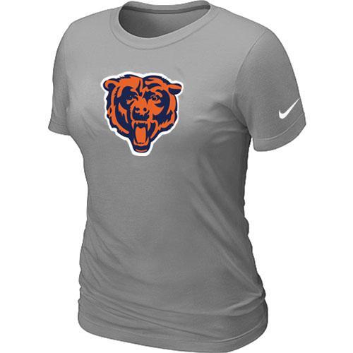 Cheap Women Nike Chicago Bears Black Tean Logo L.Grey NFL Football T-Shirt