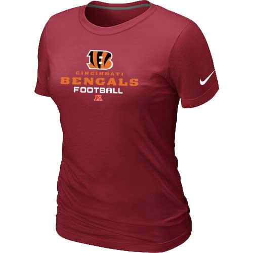Cheap Women Nike Cincinnati Bengals Red Critical Victory NFL Football T-Shirt