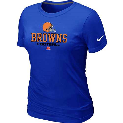 Cheap Women Nike Cleveland Browns Blue Critical Victory NFL Football T-Shirt