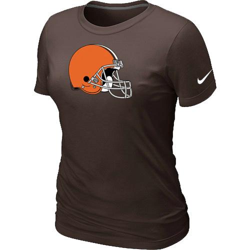 Cheap Women Nike Cleveland Browns Brown Logo NFL Football T-Shirt