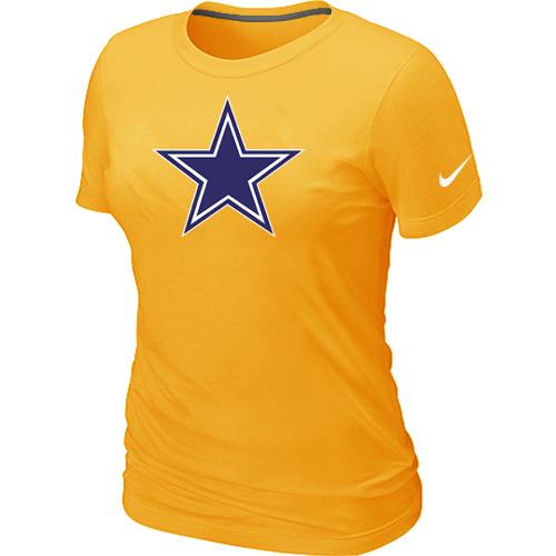 Cheap Women Nike Dallas Cowboys Yellow Logo NFL Football T-Shirt
