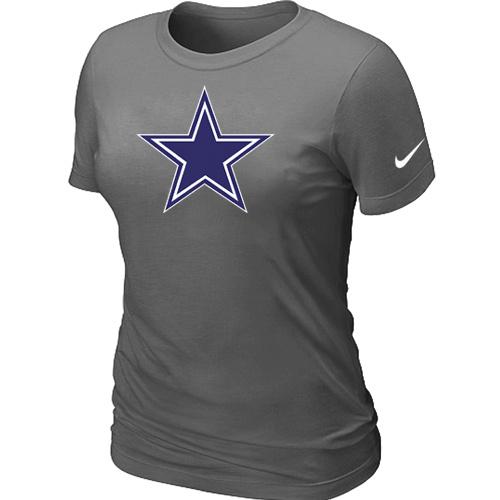 Cheap Women Nike Dallas Cowboys D.Grey Logo NFL Football T-Shirt