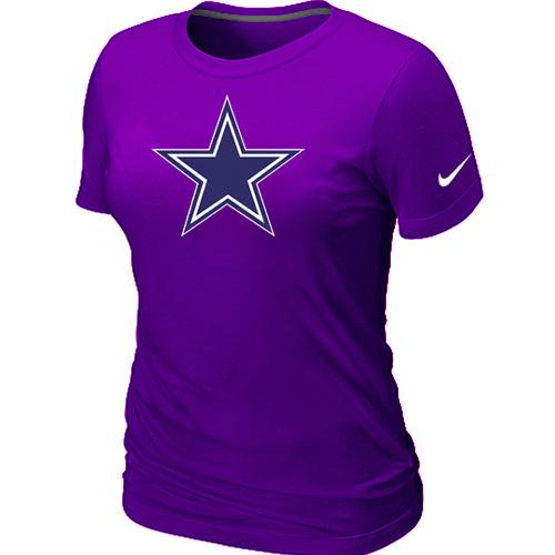 Cheap Women Nike Dallas Cowboys Purple Logo NFL Football T-Shirt