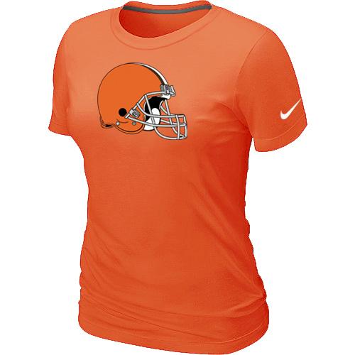 Cheap Women Nike Cleveland Browns Orange Logo NFL Football T-Shirt