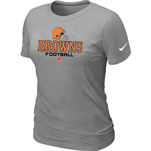 Cheap Women Nike Cleveland Browns L.Grey Critical Victory NFL Football T-Shirt