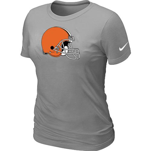 Cheap Women Nike Cleveland Browns L.Grey Logo NFL Football T-Shirt