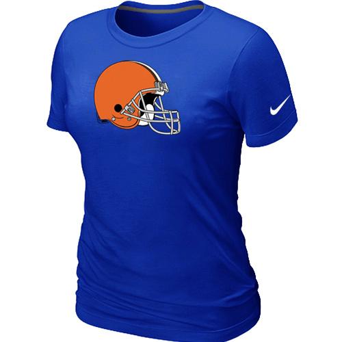Cheap Women Nike Cleveland Browns Blue Logo NFL Football T-Shirt