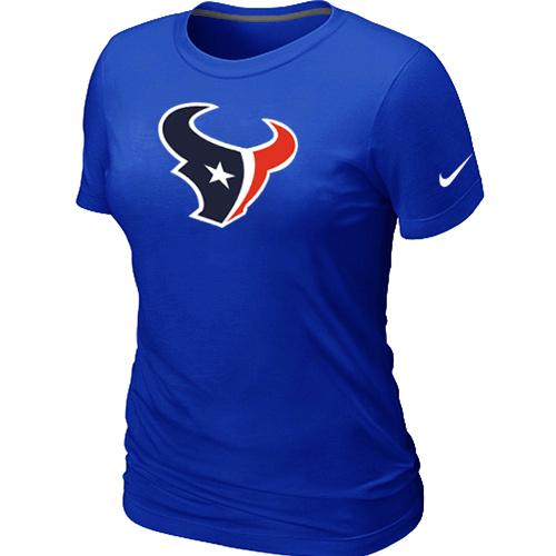Cheap Women Nike Houston Texans Blue Logo NFL Football T-Shirt