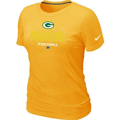 Cheap Women Nike Green Bay Packers Critical Victory Yellow NFL Football T-Shirt