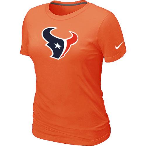 Cheap Women Nike Houston Texans Orange Logo NFL Football T-Shirt