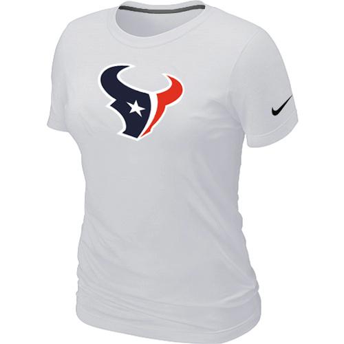 Cheap Women Nike Houston Texans White Logo NFL Football T-Shirt