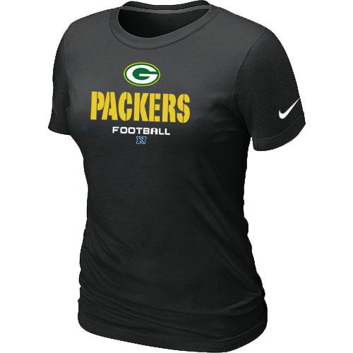 Cheap Women Nike Green Bay Packers Critical Victory Black NFL Football T-Shirt