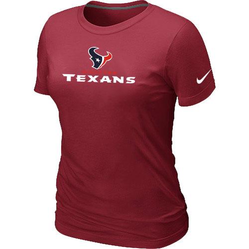 Cheap Women Nike Houston Texans Authentic Logo Red NFL Football T-Shirt