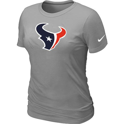 Cheap Women Nike Houston Texans L.Grey Logo NFL Football T-Shirt