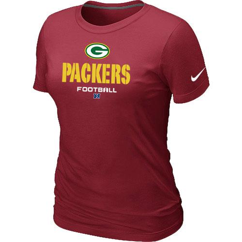 Cheap Women Nike Green Bay Packers Critical Victory Red NFL Football T-Shirt