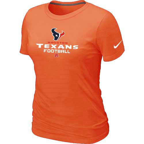 Cheap Women Nike Houston Texans Orange Critical Victory NFL Football T-Shirt