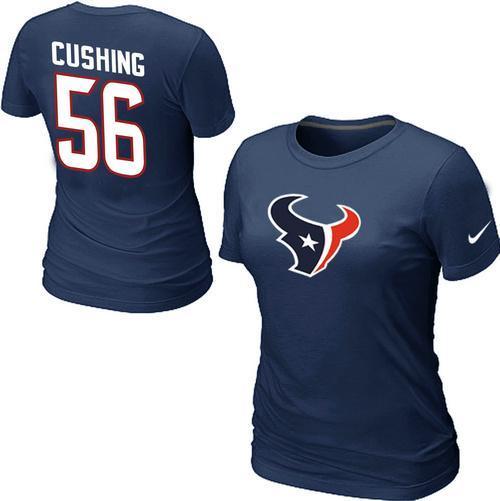 Cheap Women Nike Houston Texans 56 Cushing Name & Number D.BLue NFL Football T-Shirt