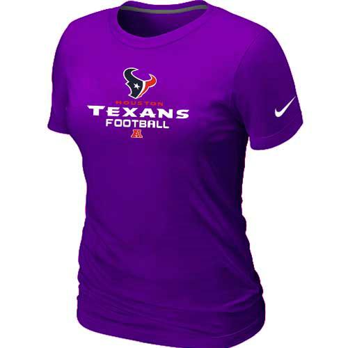Cheap Women Nike Houston Texans Purple Critical Victory NFL Football T-Shirt