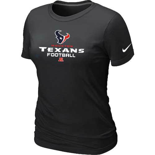 Cheap Women Nike Houston Texans Black Critical Victory NFL Football T-Shirt
