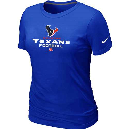 Cheap Women Nike Houston Texans Blue Critical Victory NFL Football T-Shirt