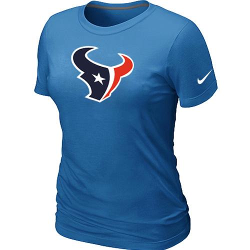 Cheap Women Nike Houston Texans L.blue Logo NFL Football T-Shirt