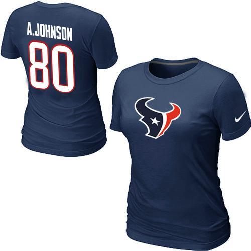 Cheap Women Nike Houston Texans Andre Johnson Name & Number NFL Football T-Shirt