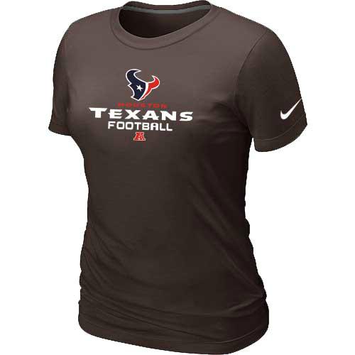 Cheap Women Nike Houston Texans Brown Critical Victory NFL Football T-Shirt