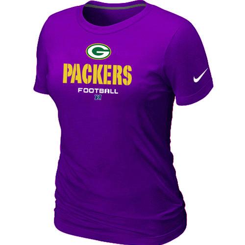 Cheap Women Nike Green Bay Packers Critical Victory Purple NFL Football T-Shirt