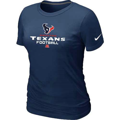 Cheap Women Nike Houston Texans D.Blue Critical Victory NFL Football T-Shirt
