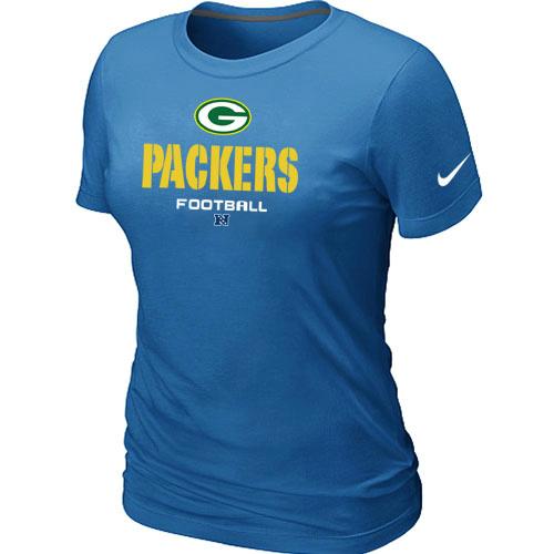 Cheap Women Nike Green Bay Packers Critical Victory L.blue NFL Football T-Shirt