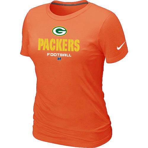 Cheap Women Nike Green Bay Packers Critical Victory Orange NFL Football T-Shirt