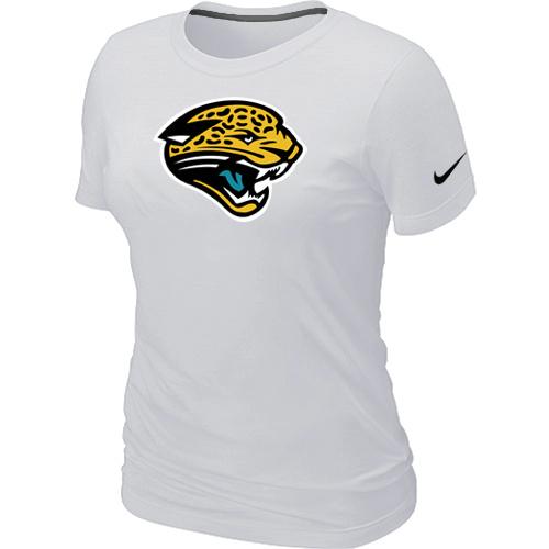 Cheap Women Nike Jacksonville Jaguars White Logo NFL Football T-Shirt
