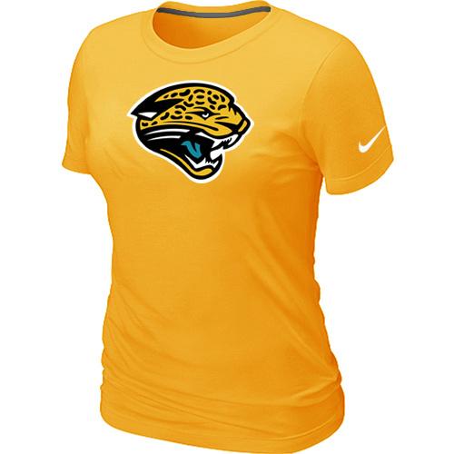 Cheap Women Nike Jacksonville Jaguars Yellow Logo NFL Football T-Shirt