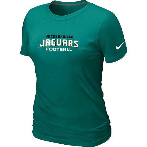 Cheap Women Nike Jacksonville Jaguars Sideline Legend Authentic Font Green NFL Football T-Shirt