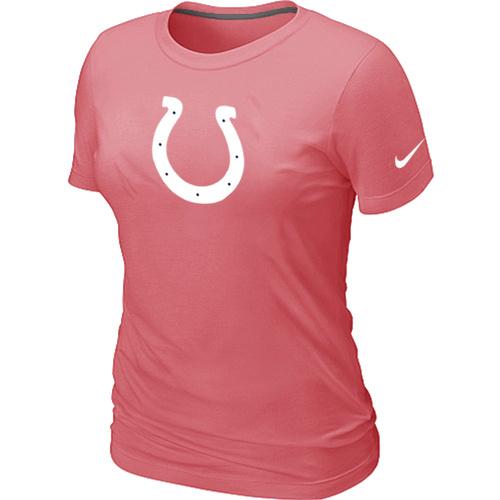 Cheap Women Nike Indianapolis Colts Pink Logo NFL Football T-Shirt
