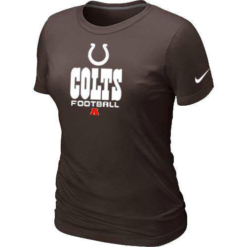 Cheap Women Nike Indianapolis Colts Brown Critical Victory NFL Football T-Shirt