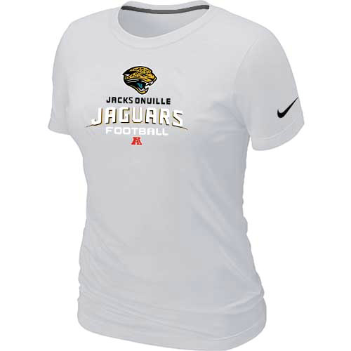 Cheap Women Nike Jacksonville Jaguars White Critical Victory NFL Football T-Shirt