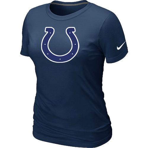 Cheap Women Nike Indianapolis Colts D.Blue Logo NFL Football T-Shirt