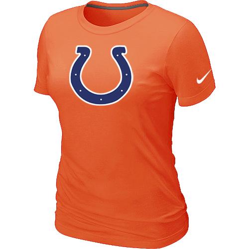 Cheap Women Nike Indianapolis Colts Orange Logo NFL Football T-Shirt