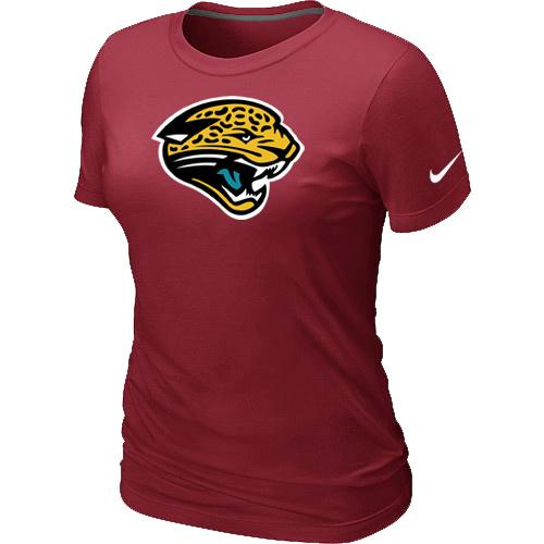 Cheap Women Nike Jacksonville Jaguars Red Logo NFL Football T-Shirt